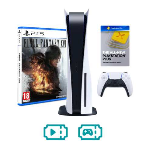 Final Fantasy 16 (XVI) PS5 Bundle with 24 months PS Plus Extra