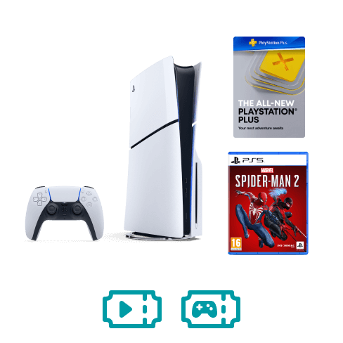 PS5 Slim Bundle with Spiderman 2 & 24 months PS Extra